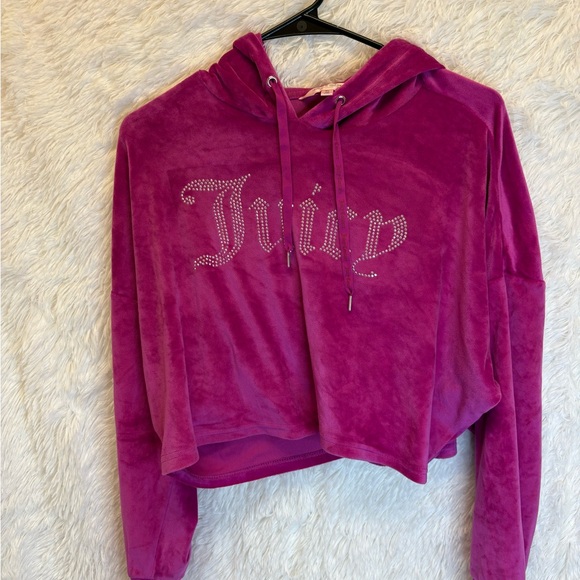 Juicy Couture Magenta Velour Hoodie | XL | Cropped Sleepwear 🩷💗✨ Y2K - Picture 16 of 16